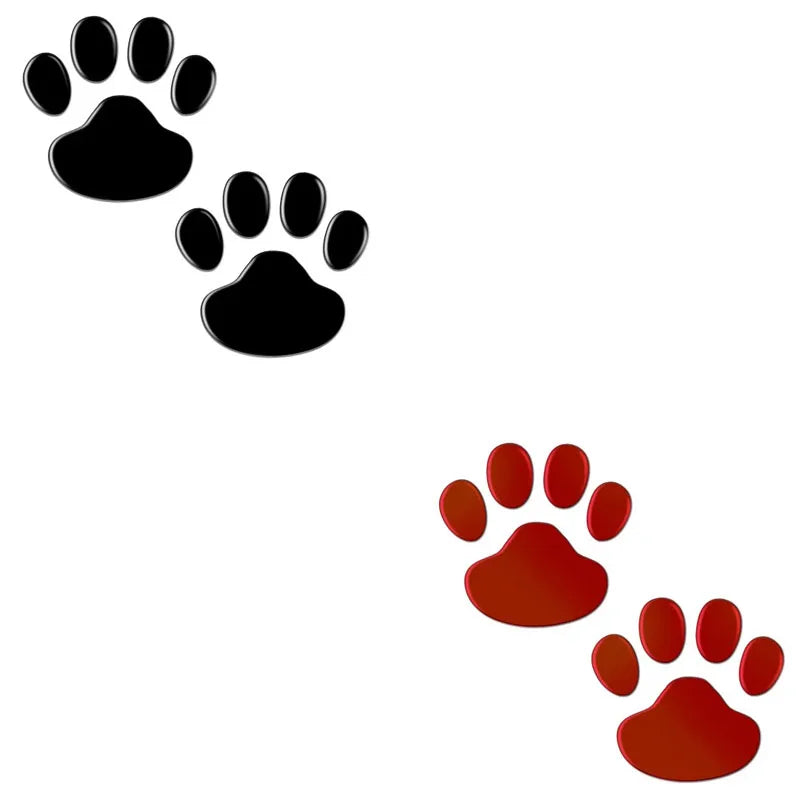 Car Stickers Creative Decals Paw 3D Animal Dog Cat Foot Prints Decal Car Motocycle Sticker Car Accessories Oasis Select black-red