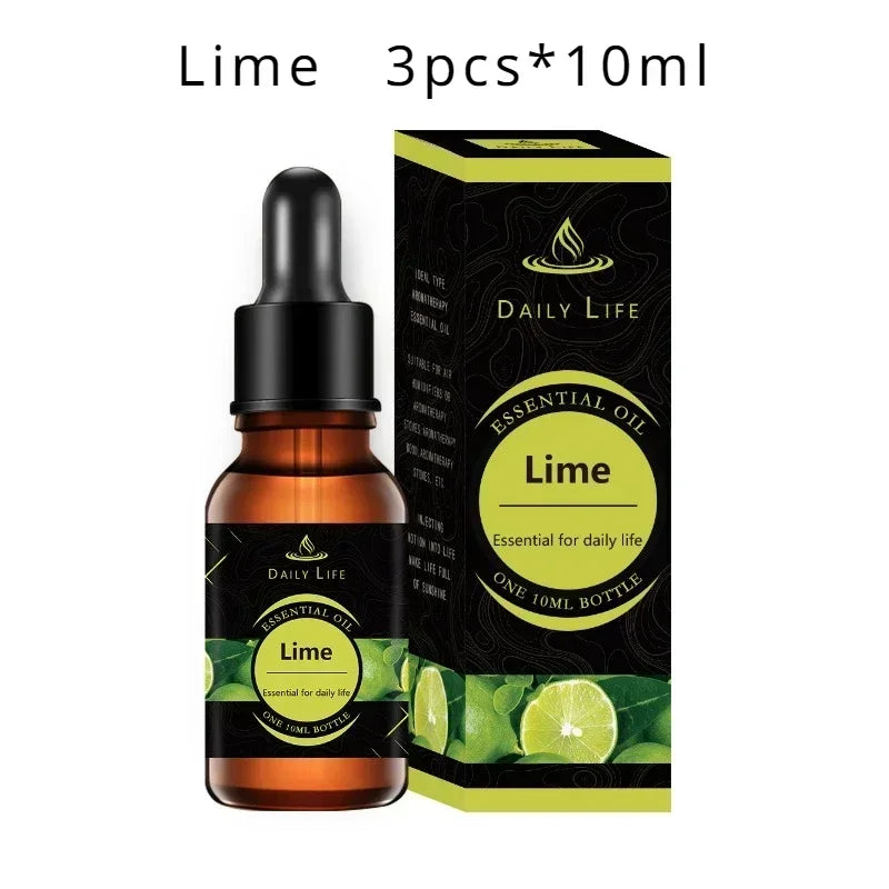 Water Soluble Aromatherapy Essential Oil Lavender Rose 10ML*3pcs for Humidifier Gypsum Expansion Stone Special Essential Oil Oasis Select Lime 10ml