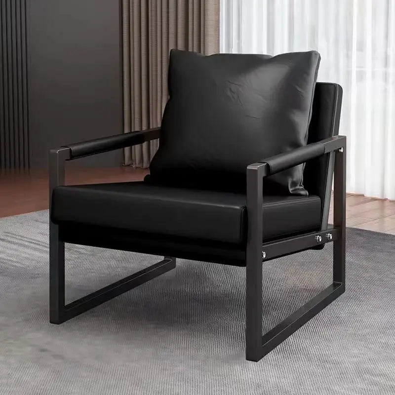Nordic lazy sofa light luxury sales single wrought iron leisure chair balcony negotiation bedroom living room minimalist sofa Oasis Select Black One Seat