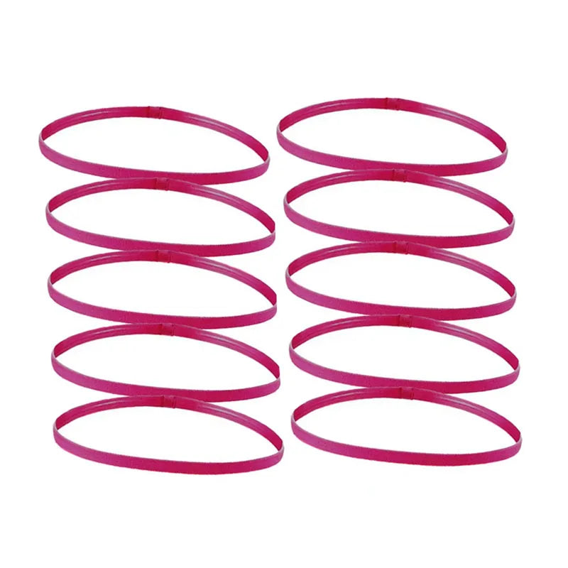 5/10pcs Sweat Absorbing Moisture Non-Slip Sports Hair Band Running Mountaineering Badminton Multifunctional Elastic Hair Band Oasis Select rose red-10pcs