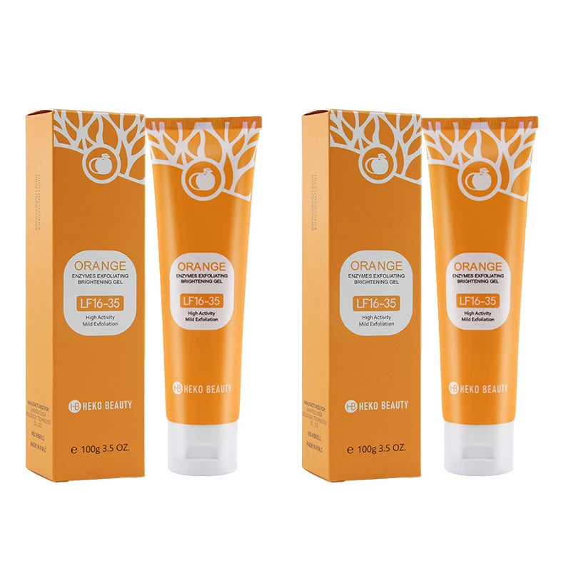 Orange Exfoliating Gel Gentle Cleansing Brightening Scrub Suitable For Face&body Removes Dead Skin Leaving Skin Smooth Supple Oasis Select Exfoliator 100g 2pc