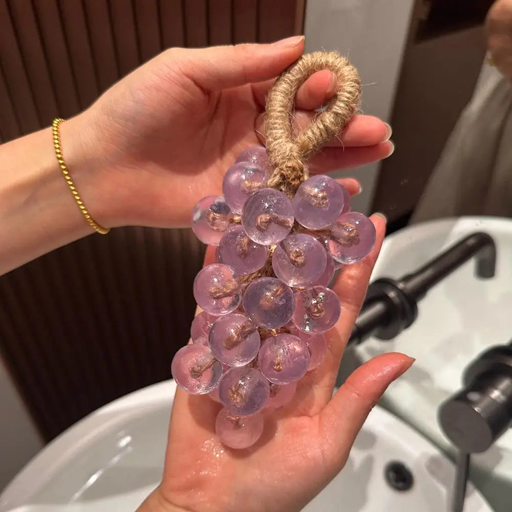Grape Soap on a Rope with Box Christmas Gift, Handmade Grape Cluster Shape Soap Bar, Aromatic Bath Hand Wash Gift Home Decor Oasis Select