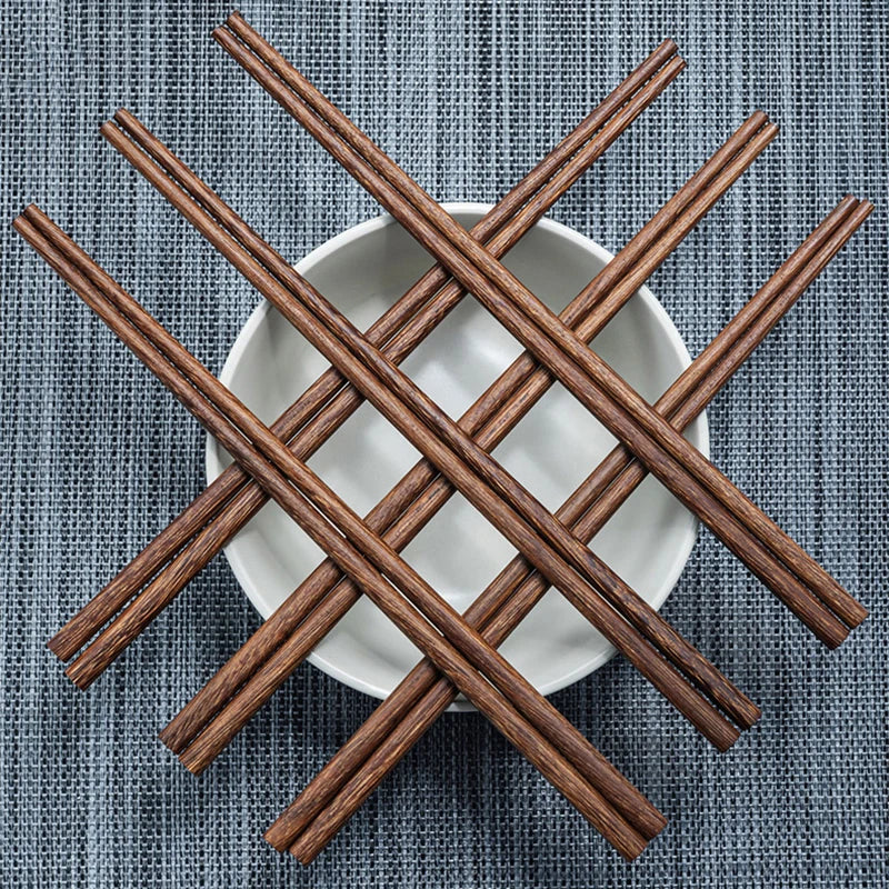 Chicken Wing Wooden Chopsticks 5 Pairs – Non-Wax Reusable Wooden Chopstick Set Oasis Select