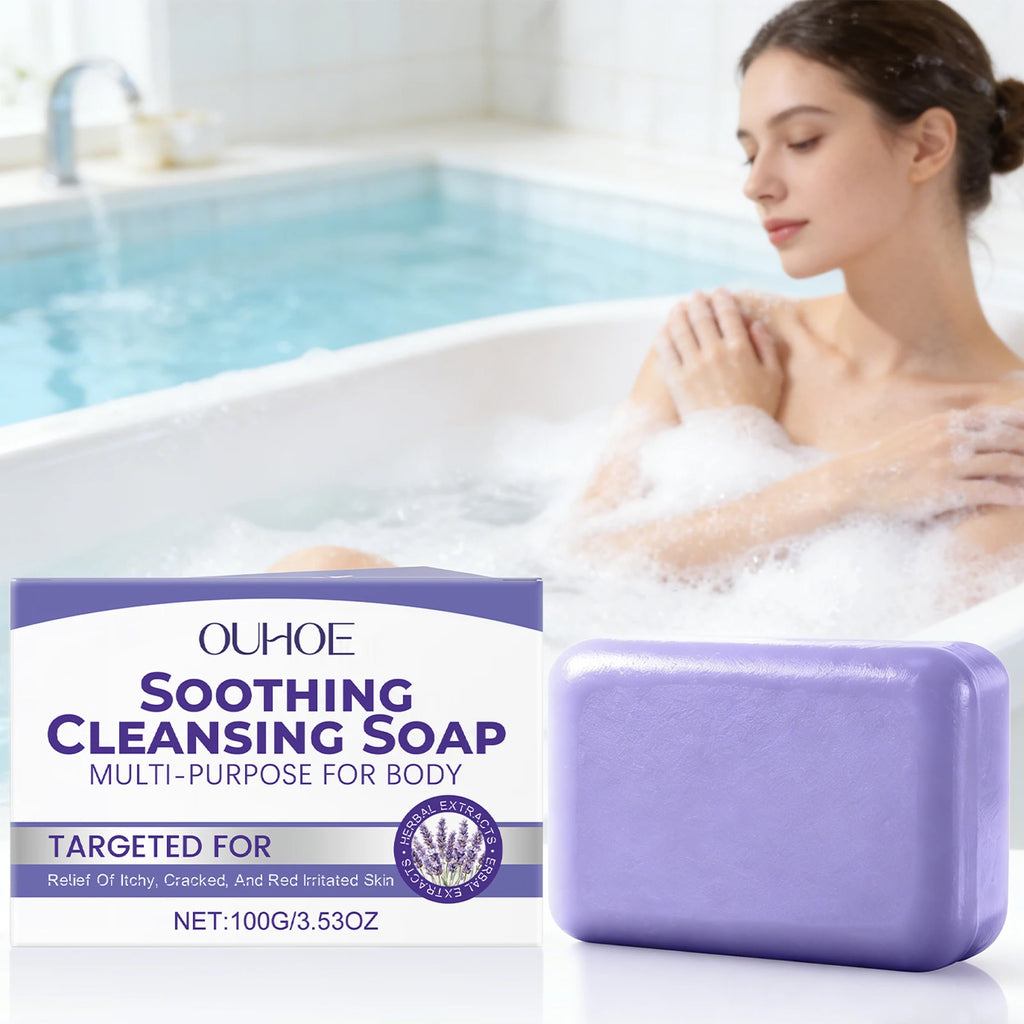 Lavender Cleaning Soap Oil Control and Itching Relief Long-Lasting Daily Soothing Hydration Bath Soap Body Odor Removal Care Oasis Select