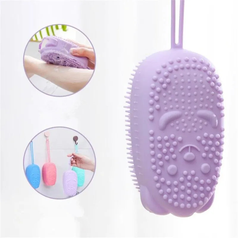 Soft Silicone Body Scrubber Multi-purpose Shower Exfoliating Brush Bubble Massage Sponge for Full Body Skin Cleansing Oasis Select