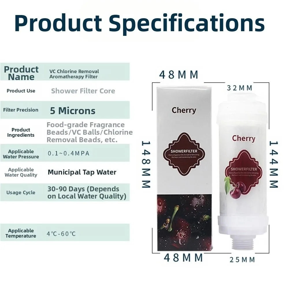 Lavender Shower Head Water Filter Dechlorination Anti-scaling Perfume Water Filter Filter Impurities Mixed with Vitamin C Oasis Select