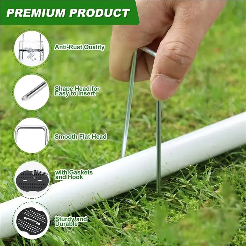 2026-WISH U Shape Heavy-Duty Pins 50 Pieces Landscape Fabric Stakes For Outdoor Plant Cover Spikes For Outdoor Yard Pathway Farm Oasis Select