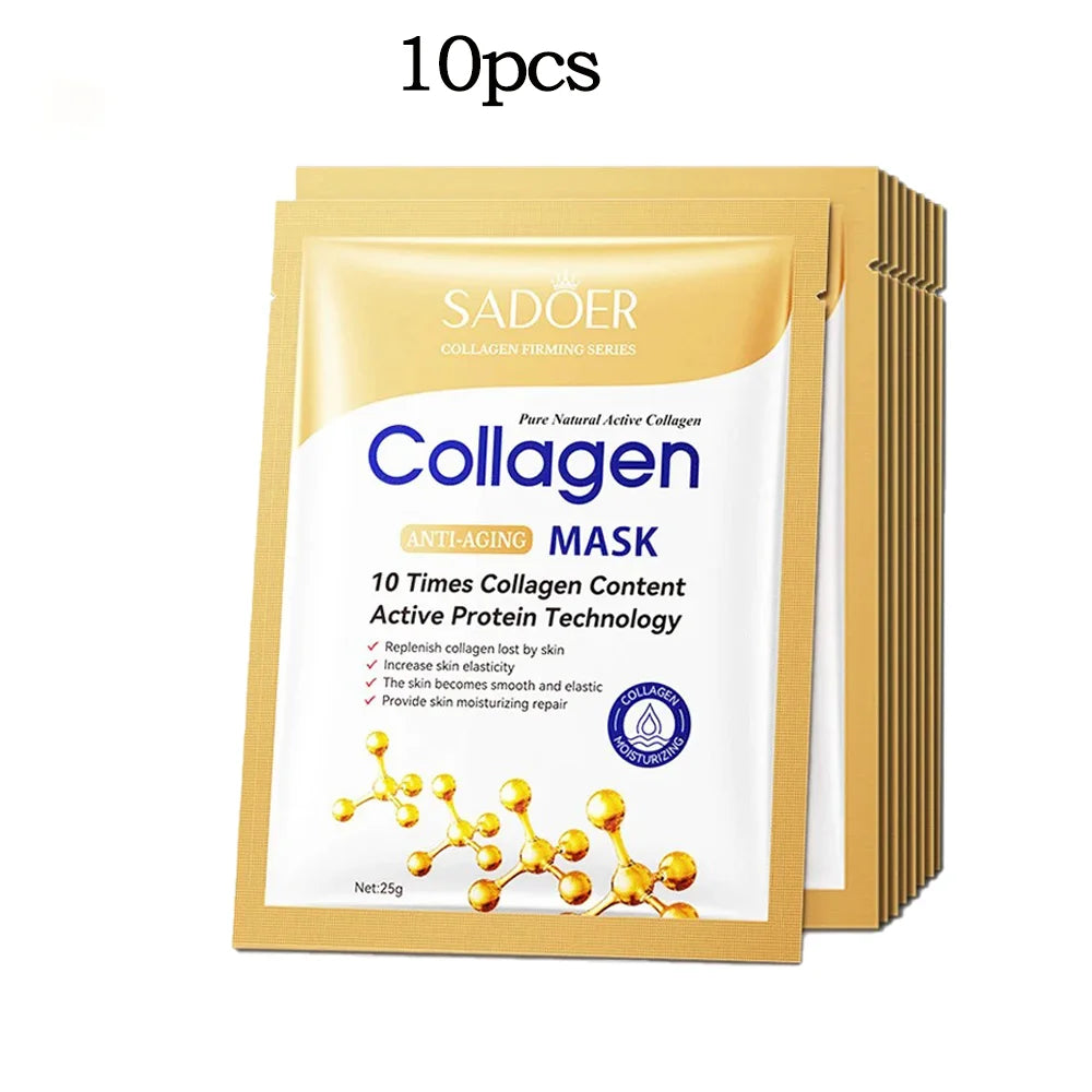 SADOER Collagen Sheet Mask – Hydrating & Firming | 5/10 Pcs Collagen Sheet Mask Oasis Select 10pcs