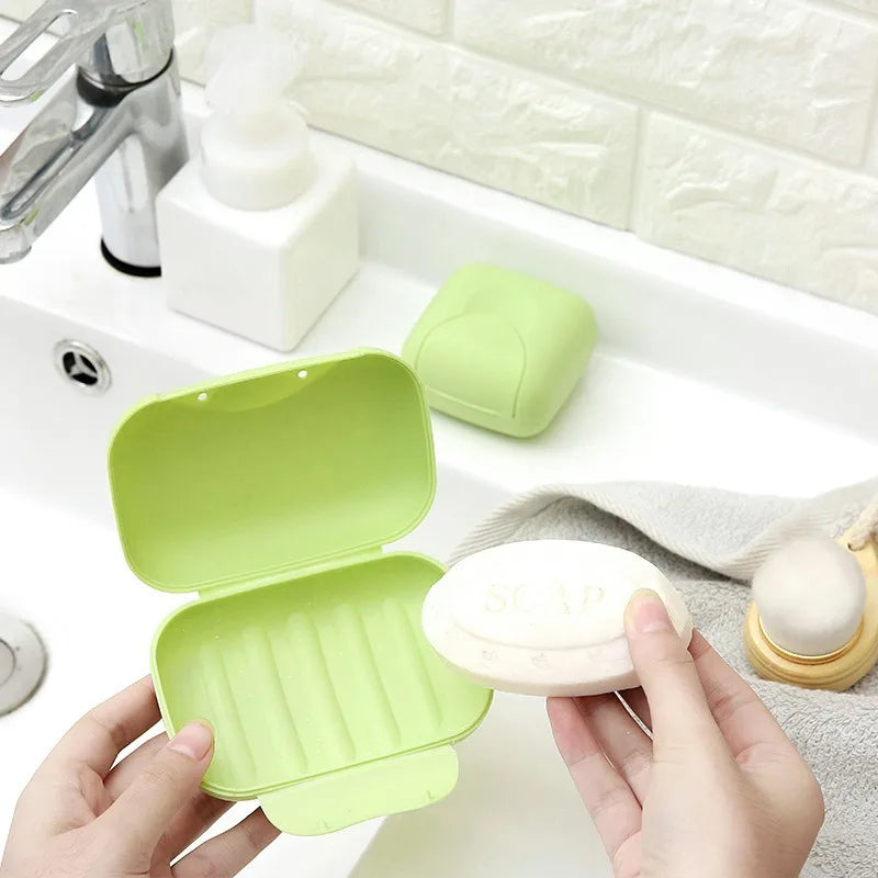 Portable Travel Soap Box Container Bathroom Acc Home Plastic Soap-Boxes with Cover Small/big Sizes Candy Color Soaps Dish Holder Oasis Select