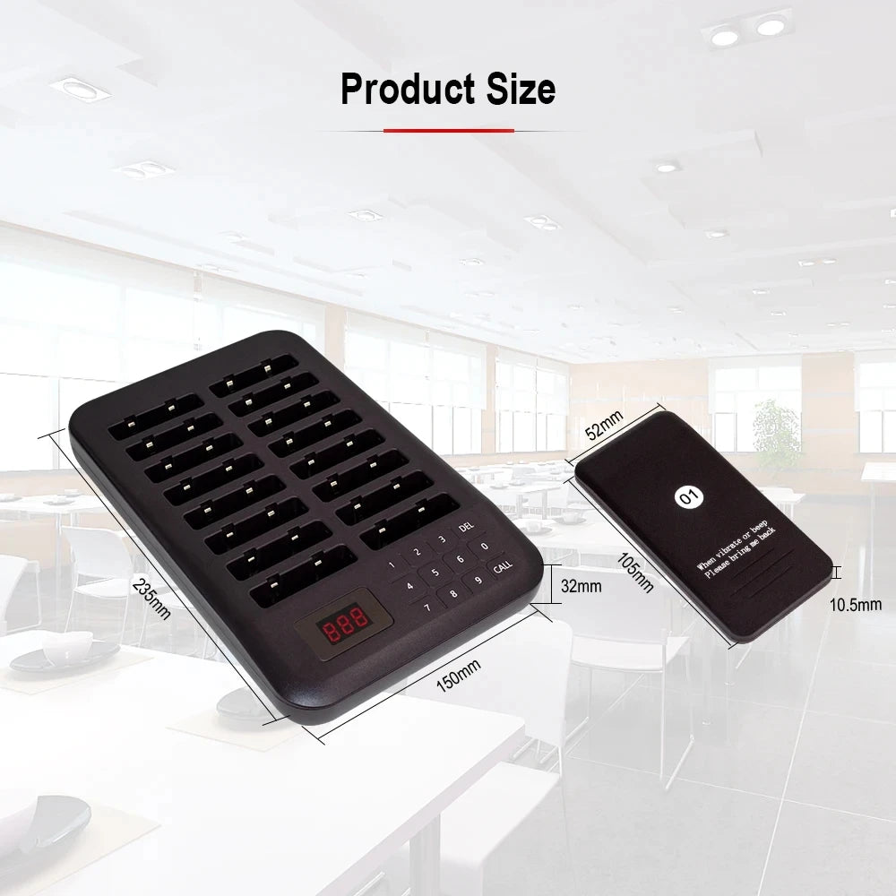 VeFly 16-Pager Wireless Restaurant Calling System | Coaster Set