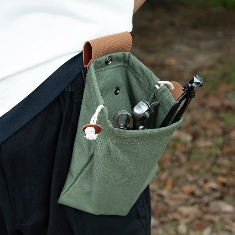 Outdoor Fruit Picking Bag Waist Hanging Tools Fanny Pack Bag Bundle Pocket Folding Canvas Tools Storage Bag Organizer Oasis Select