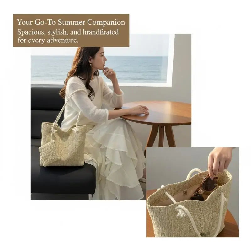Personalized Leisure Commuter Tote Bag Summer Fashion Simple Shoulder Bag Trend Large Capacity Handbag Oasis Select