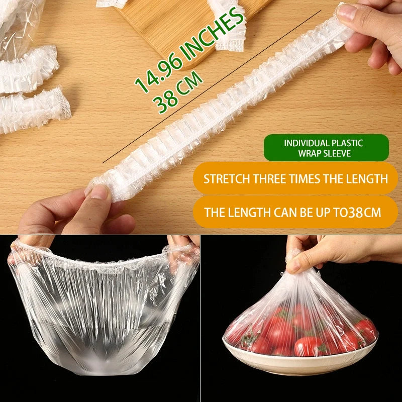 1200pcs Disposable Plastic Wrap | Elastic Cover Film for Fruits,Vegetables,Plates, Bowls-Durable, Ideal for Kitchen,Picnics,BBQs Oasis Select
