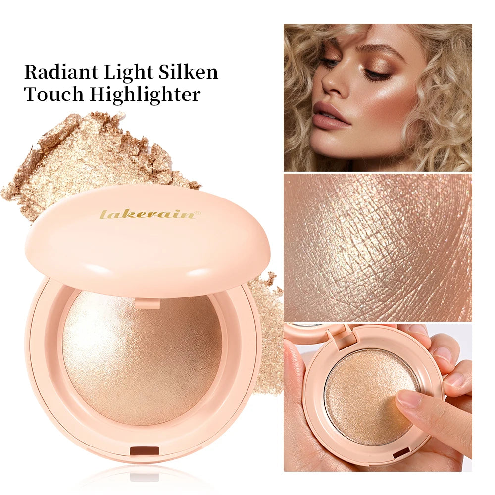 Face Highlighter Powder Instant Silky Skin Glow Long Lasting Waterproof Baked Shimmer Illuminator Makeup Contouring Glitter Oasis Select