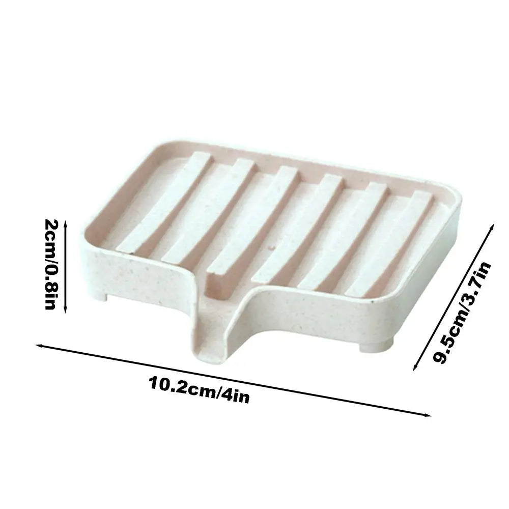 Soap Dish with Drain Soap Tray Shower Soap Storage Bathroom Accessories Multipurpose Household Soap Drain Rack for Bathroom Oasis Select Beige