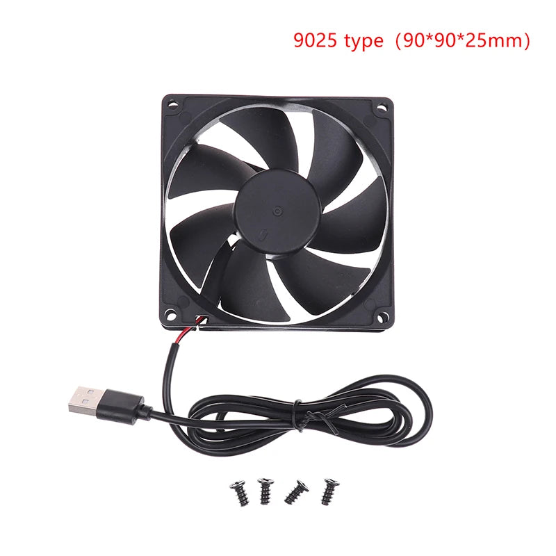 5V Brushless Cooling Fan USB Router Fan Computer Case TV Box Cooling Case 50mm 80mm 90mm 120mm PC DIY Cooler Desktop Fan Oasis Select 9025 type