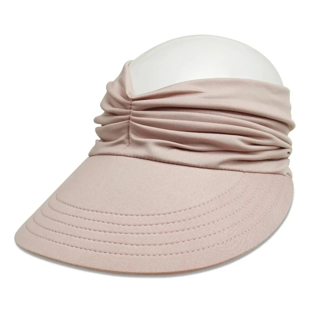 Empty Top Women Beach Sun Hat Wide Brim Double-Sided Sun-Protection Cap Flexible Anti-UV Outdoor Sports Hat Outdoor Sport Oasis Select Pink