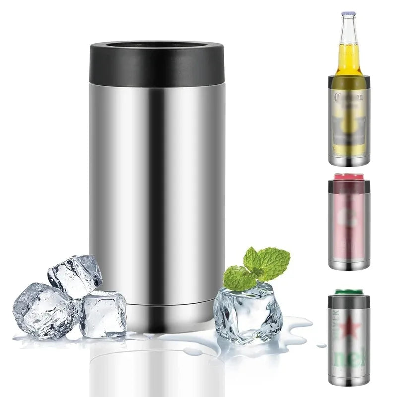 Wine Bottle Refrigerator New Beer Bottle Cooler Stainless Steel Can Wall Vacuum Insulated Coke Refrigerator Can Bar Accessories Oasis Select
