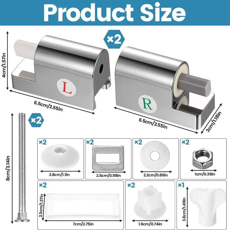1Set Toilet Soft Close Hinges Seat Hinge Replacement Traditional Contemporary Toilet Lid Hinges Hardware Fixing Connector Parts Oasis Select