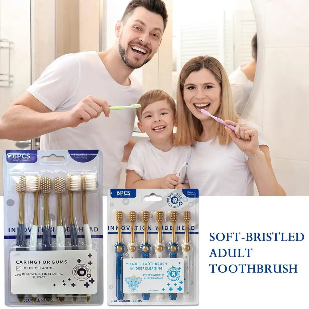 6-Pack Soft Bristle Toothbrush – Sensitive Teeth & Gums Soft Bristle Toothbrush Oasis Select
