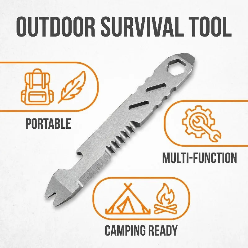 Portable Outdoor Mini EDC Hex Wrench Stainless Steel Multifunctional Pry Bar Bottle Opener Bicycle Repair Tool Camping Equipment Oasis Select