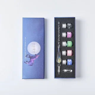 Starry Sky Glass Pen Set Signature Pen Crystal Student Dip Pen Glass Dip Pen Stationery Gift Pen Oasis Select 11