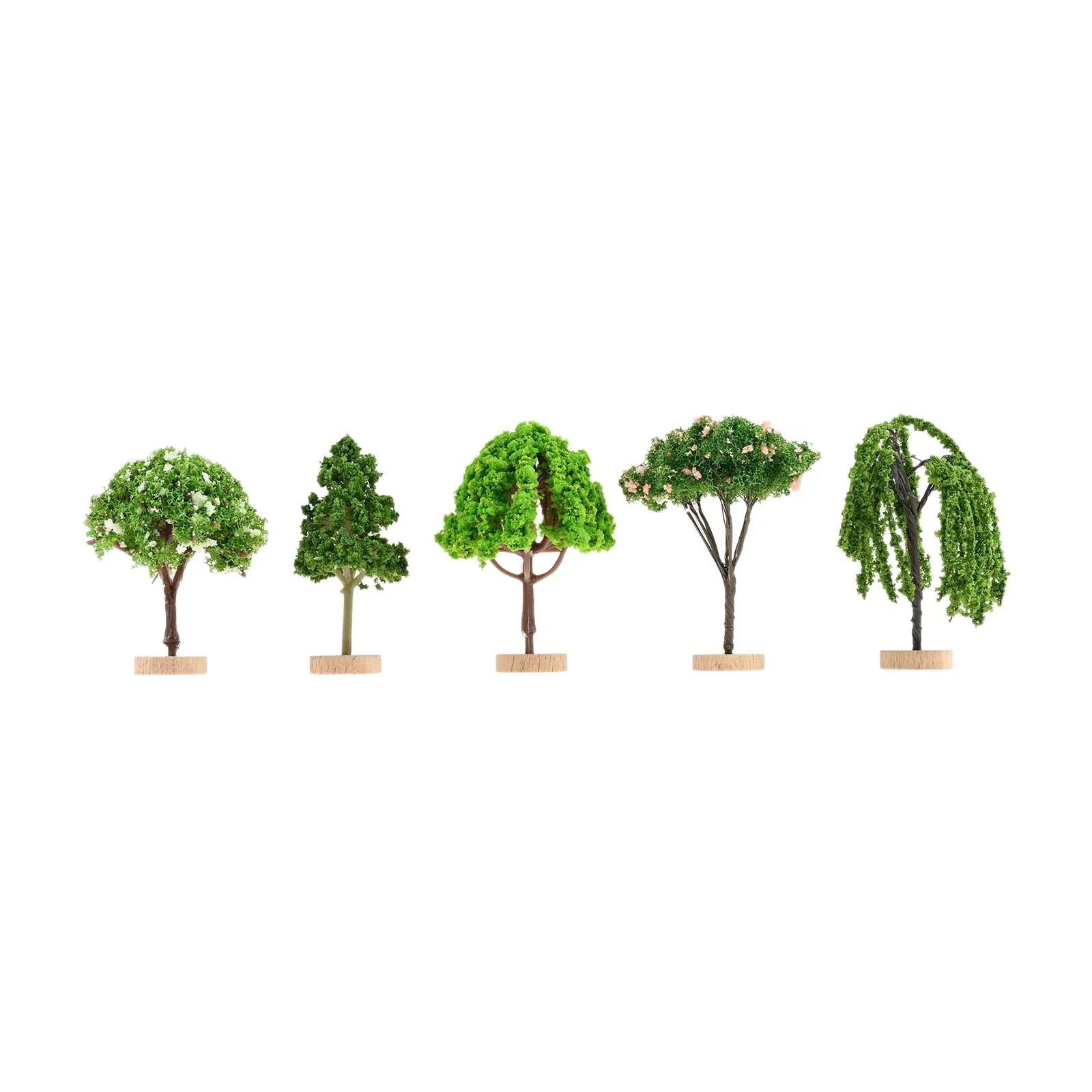 5Pcs Miniature Garden Mini Simulation Landscape Trees Fits for Architectural Model Decoration,scene Layout,DIY Activities Oasis Select