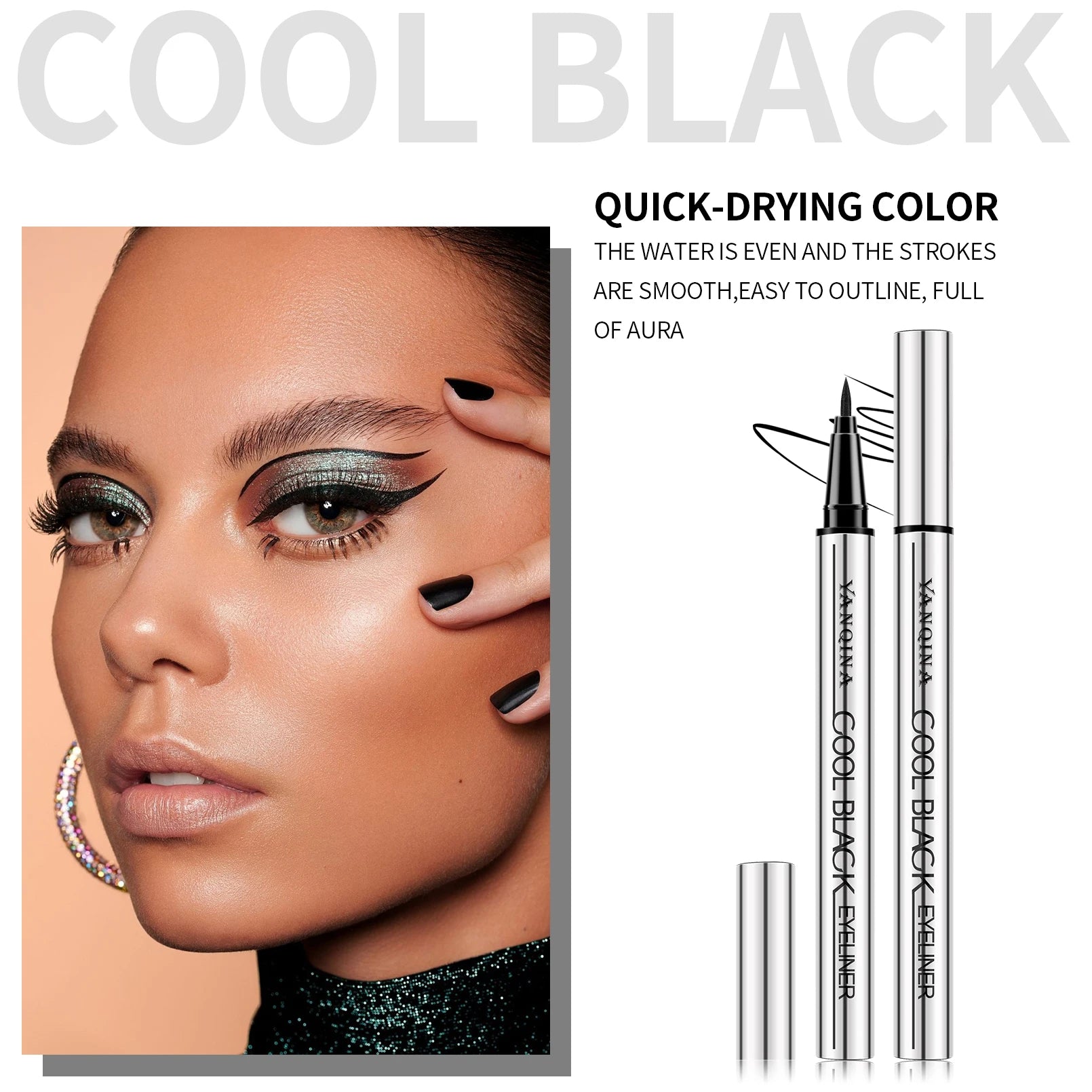 YANQINA Waterproof Liquid Eyeliner Pen – Black & Brown