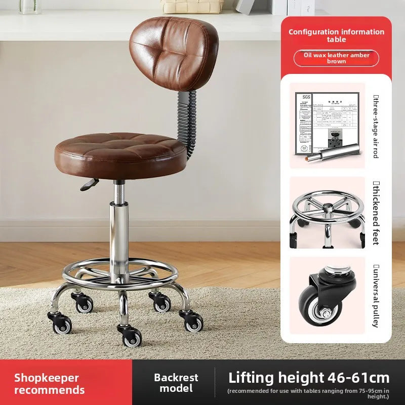 Beauty stool pulley beauty salon barber shop lift chair big work stool hair home backrest round stool Oasis Select 3