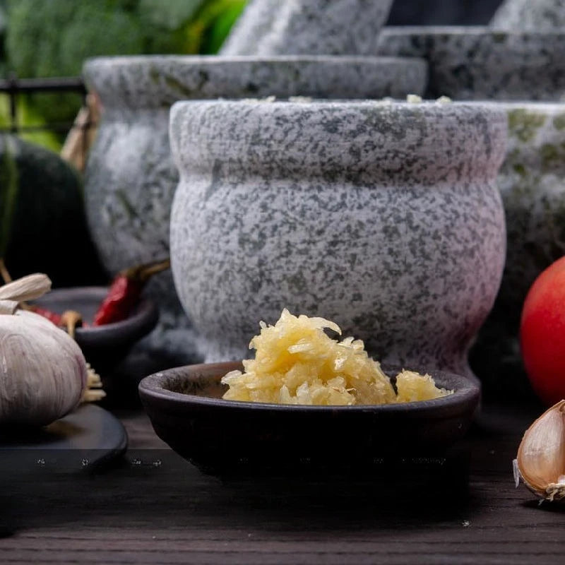 Stone Garlic Mortar Pestle, Pestle Household Stone Bowl Pestle Crusher Oasis Select