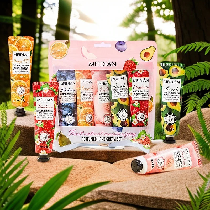 5-Piece Fruit Scented Hand Cream Set – Moisturizing Hand Care Hand Cream Set Oasis Select 5pcs