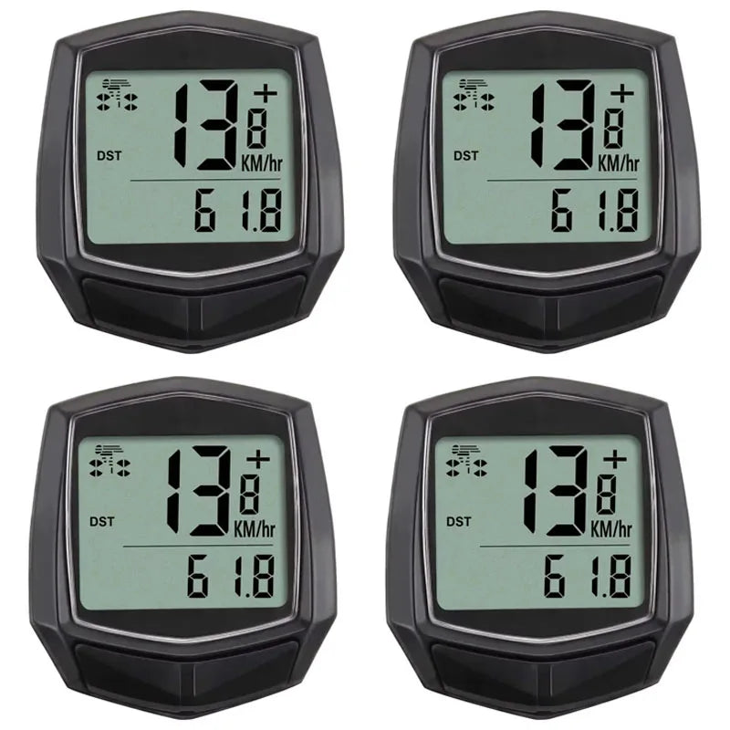 1/2/3/4pcs Bicycle Cycling Computer LCD Display Wired Odometer Of Functions Accurate Recording Auto Sleep Replaceable Battery Oasis Select 4pcs Black
