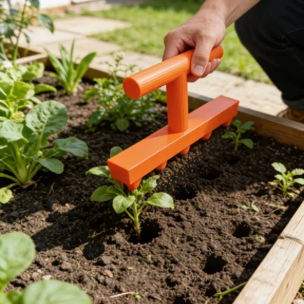 5-Prong Manual Soil Hole Drill Tool | Ergonomic Garden Planter Garden Planting Tool Oasis Select