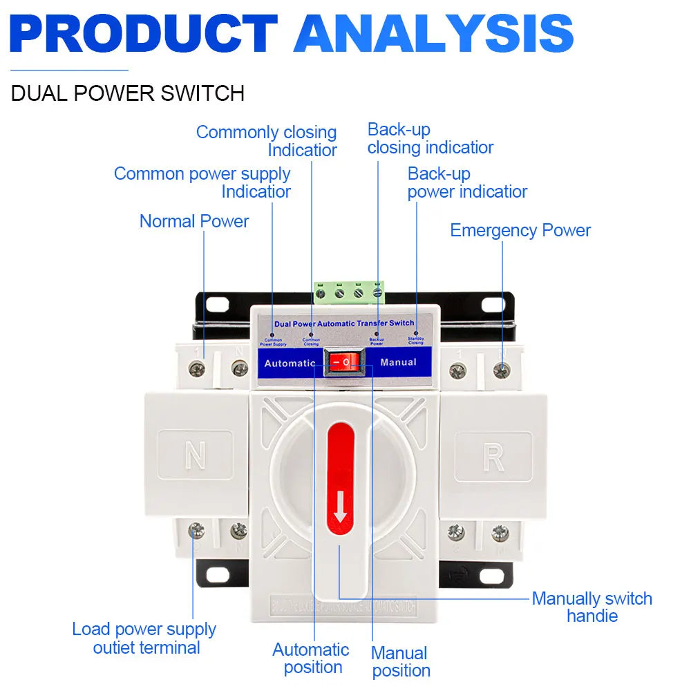 AC230V 2P 63A Micro-Type Updated Version Circuit Breaker Dual Power Automatic Auto Transfer Switch Safe And Reliable Oasis Select
