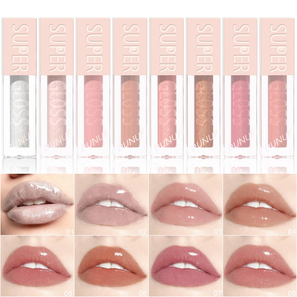 High-shine Lip Gloss Set Shimmer Pearlescent Lipstick Easy to Color Waterproof Sweat-proof Non-stick to Cup Non-fading Oasis Select DUSUSS