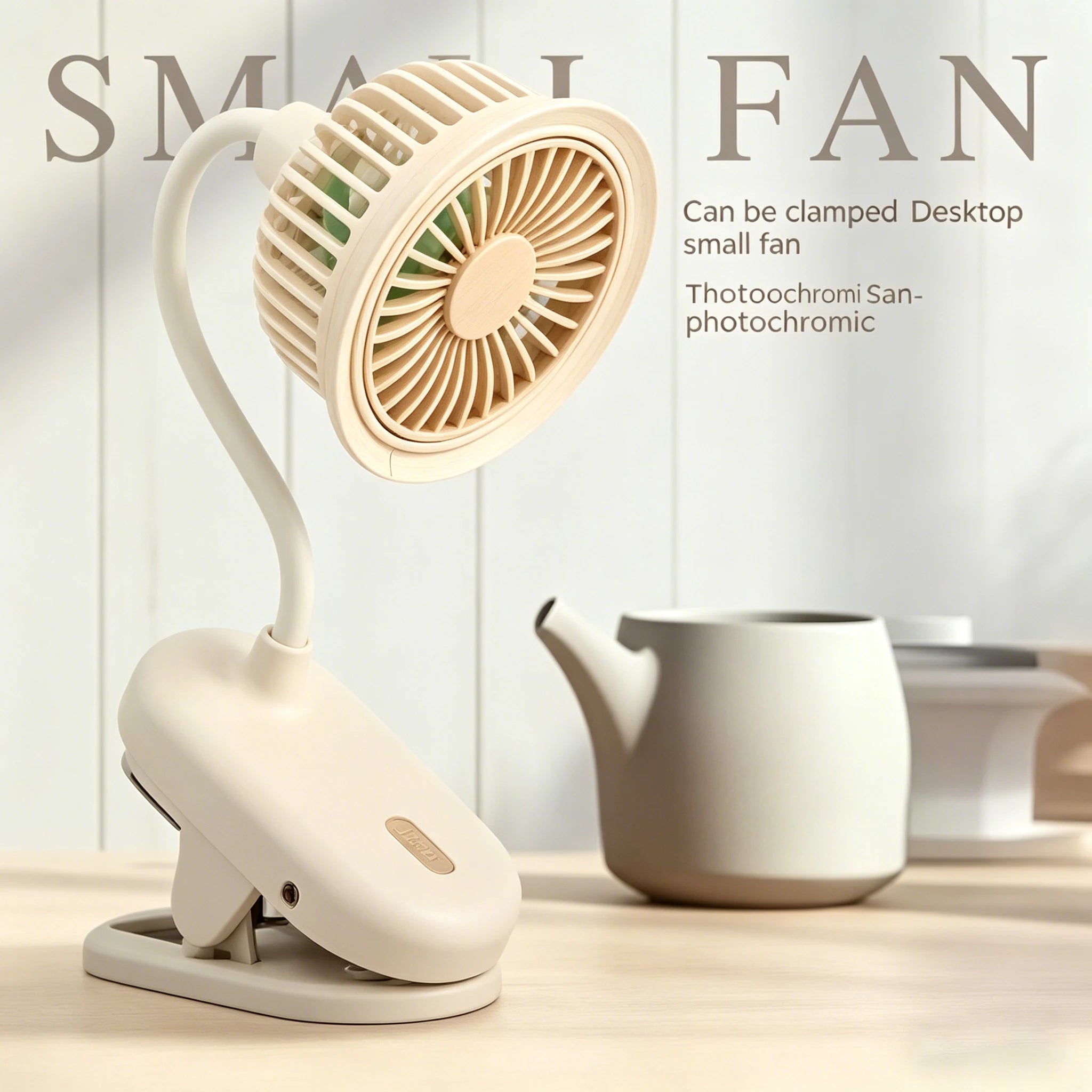 Clip-On Mini Fan 360° Flexible Neck | USB Rechargeable Quiet