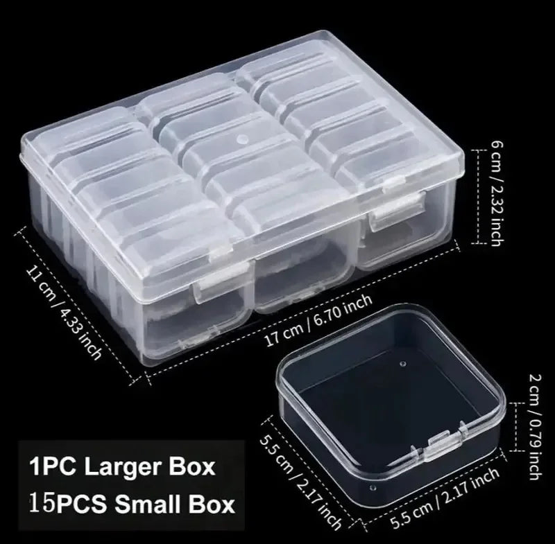 Transparent Plastic Box, Packaging Box, Female Jewelry Portable Handheld Diy Handmade Material Desktop Storage Set Box Oasis Select 15girl