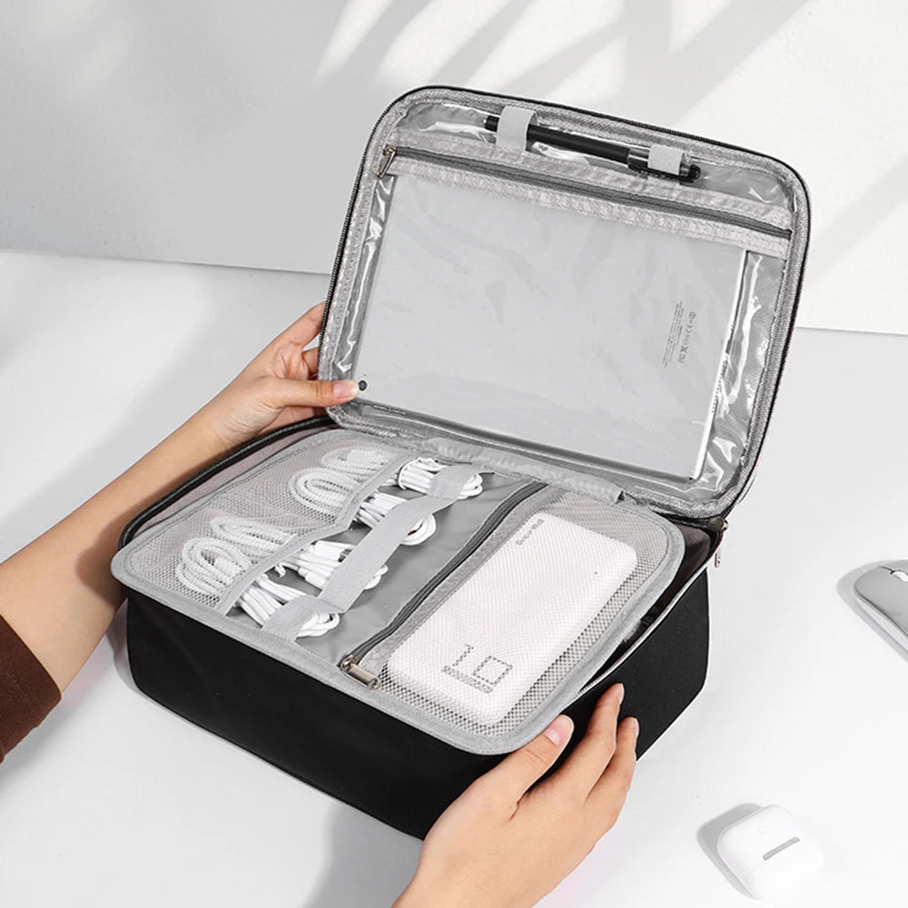 Oxford Travel Storage Bag with Password Lock | 3-Layer Organizer