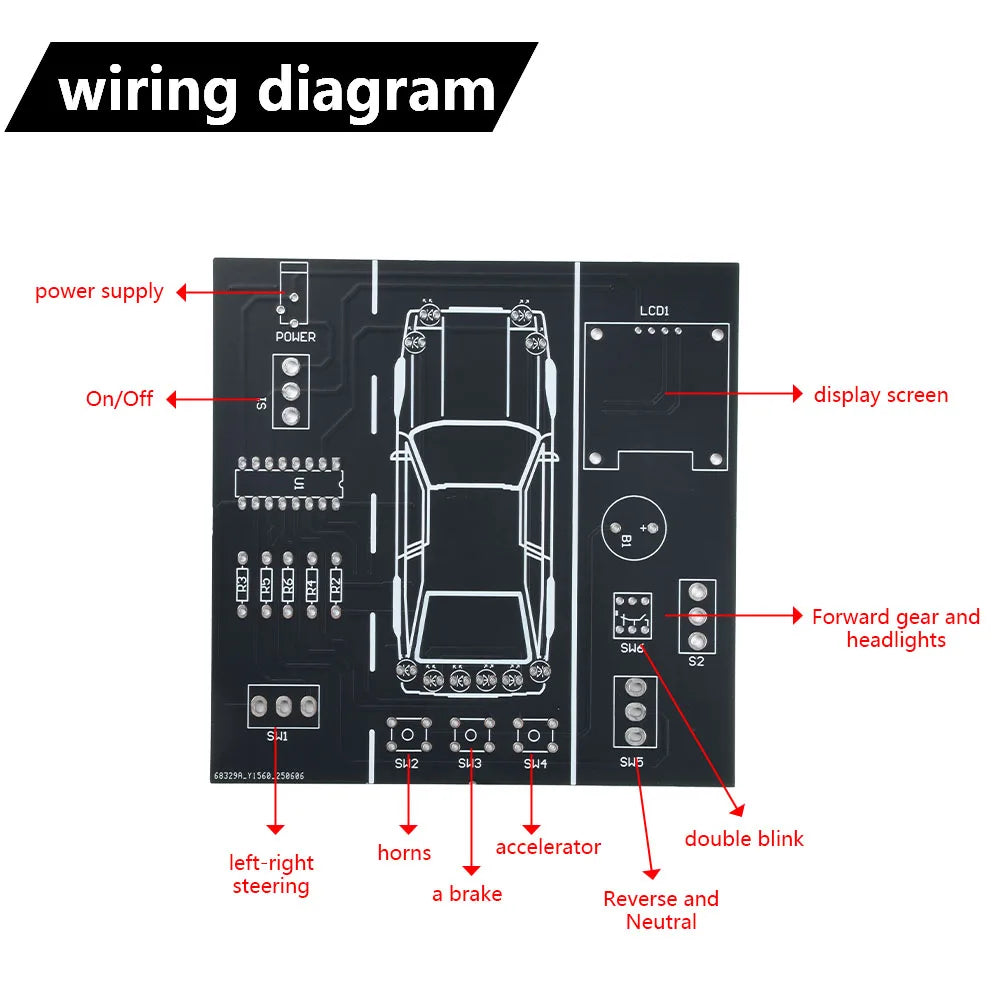 DIY Car Driving Simulation Soldering Practice Kit DC 5V Car Driver Simulator Solder Project for Students Learn Oasis Select