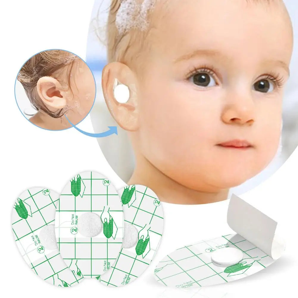 60pcs Waterproof Ear Stickers, Oval Cotton Waterproof Ear Water Protectors Ear Patches Ear Covers for Swimming Shower Protection Oasis Select