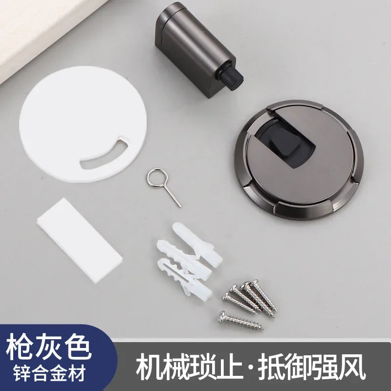Door Stops Heavy Duty Magnetic Stopper Mechanical Door Stop Adjustable Door Holder Non-punch Sticker Furniture Hardware Oasis Select Brushed Black