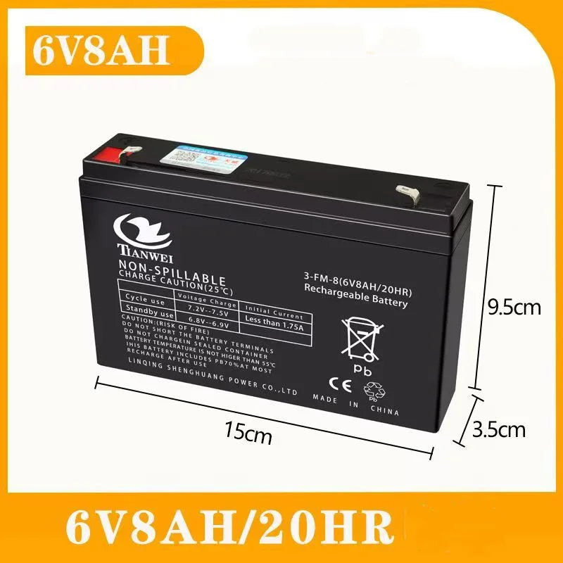 Hot 6V 12V Rechargeable Battery For Children's Electric Vehicles Toy Cars Motorcycles Baby Strollers Battery 5Ah 7Ah 8Ah 12Ah Oasis Select 6V 8Ah Battery