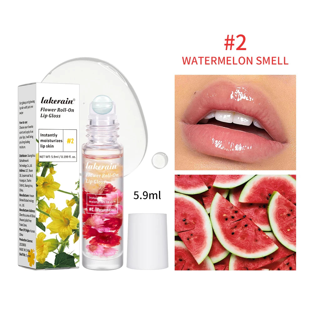 Blossom Roll-On Lip Oil Gloss | Real Flowers, Fruity Scents