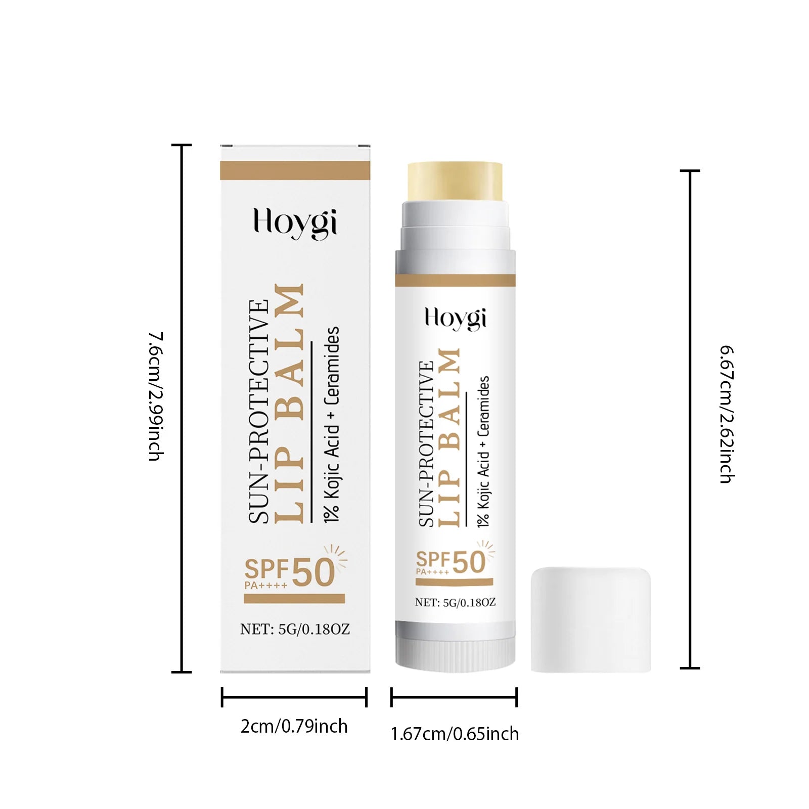 Sun Protective Lip Balm SPF50+ Hydrating Lip Sunblock Fade Lip Lines Nourishing Moisturizing Brighten with Kojic Acid Ceramide Oasis Select 5g Boxed