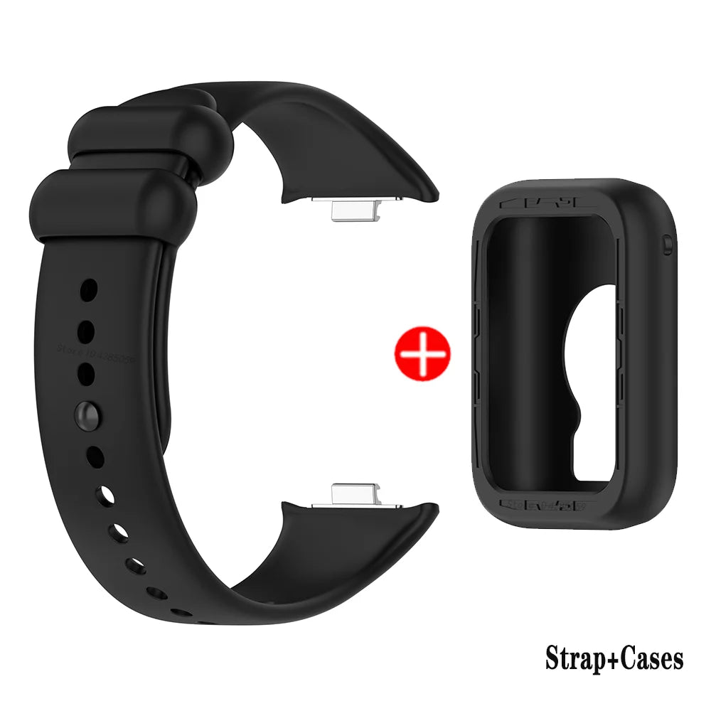 Silicone Strap & Case for Xiaomi Mi Band 8 Pro – Sports Band Smartwatch Strap & Case Oasis Select black