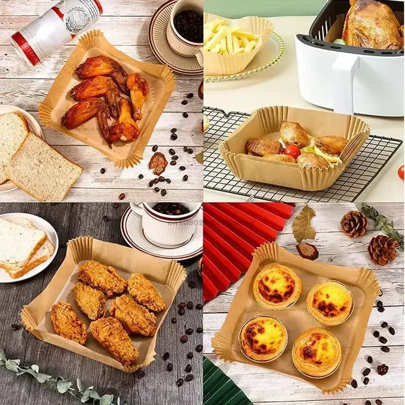 Paper for Airfrier Anti Fat Hot Air Fryer Silicone Oil Paper Air Fryer Liner Non-fat Paper Oven Accessories Nonstick Parchment Oasis Select
