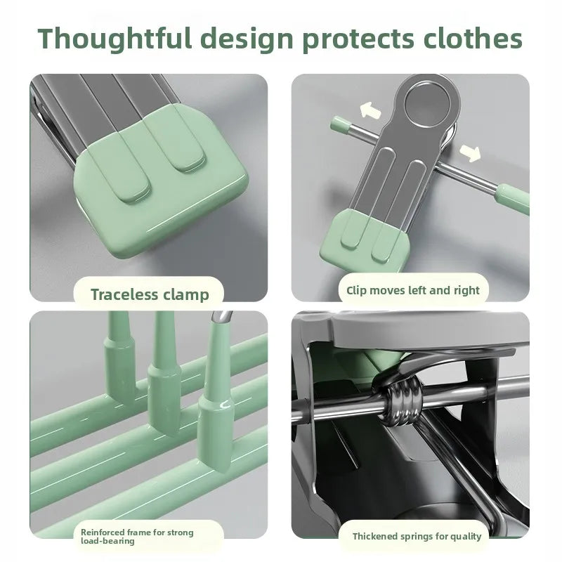 No-trace Anti-slip Stainless Steel Pants Hanger Clip Home Use JK Oasis Select