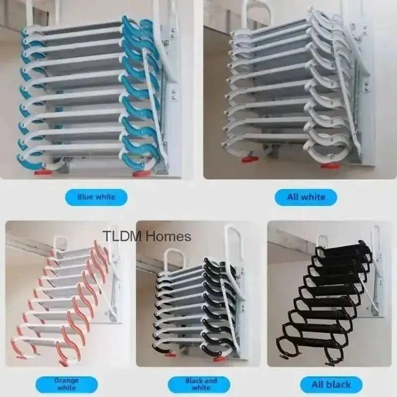 Ladder Invisible Folding Multifunctional Home Indoor Furniture Outdoor Telescopic Stairs Aluminum Alloy Thickened Ladders Oasis Select