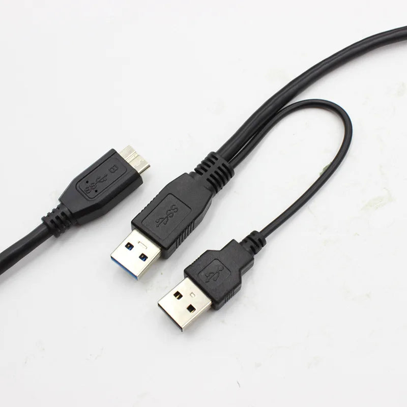0.5m 1m USB 3.0 To Micro Y Cable with Extra usb Power cable USB3.0 Male To Micro Data Cord Adapter Cable For HDD Hard Drive Oasis Select
