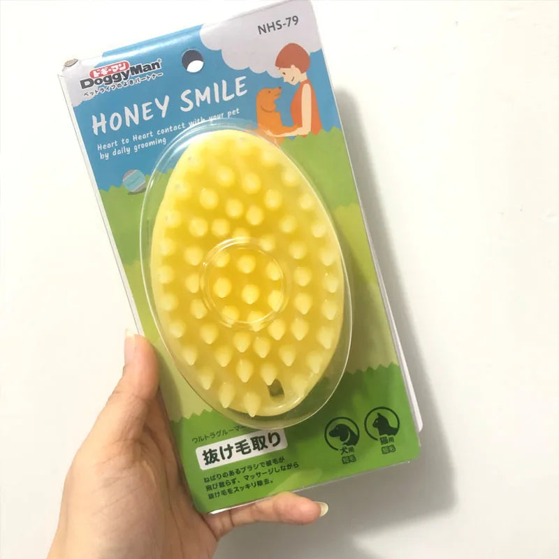 Pet Products For Dog Cat Massage Brush Combs Cleaner Puppy Hair Removal Slicker Brushes Wash Tools Soft Gentle Silicone Bristles Oasis Select With retail package L 105X70mm